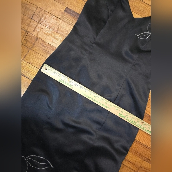 Windsor Satin Halter Maxi Dress Floral Beaded Lace Up Back Size 11 Y2K - Picture 12 of 12